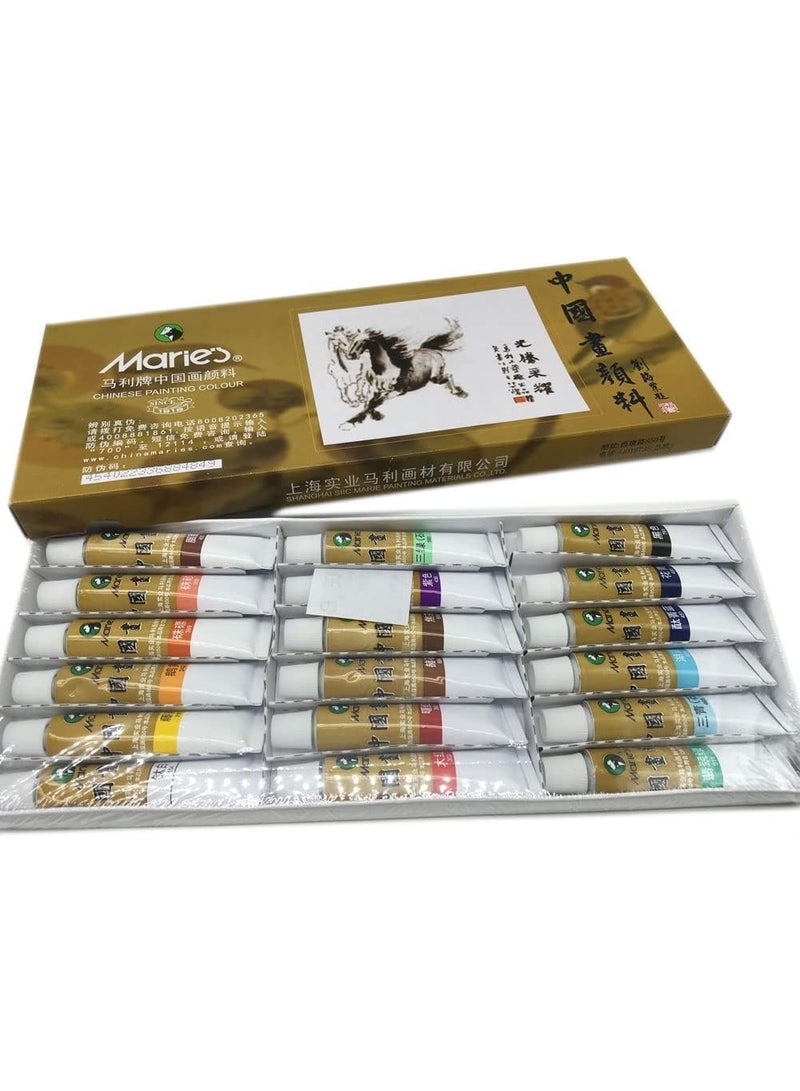 ميريز Marie's Chinese Painting Pigments 12ml oil Painting colour - 18pcs - Image 1